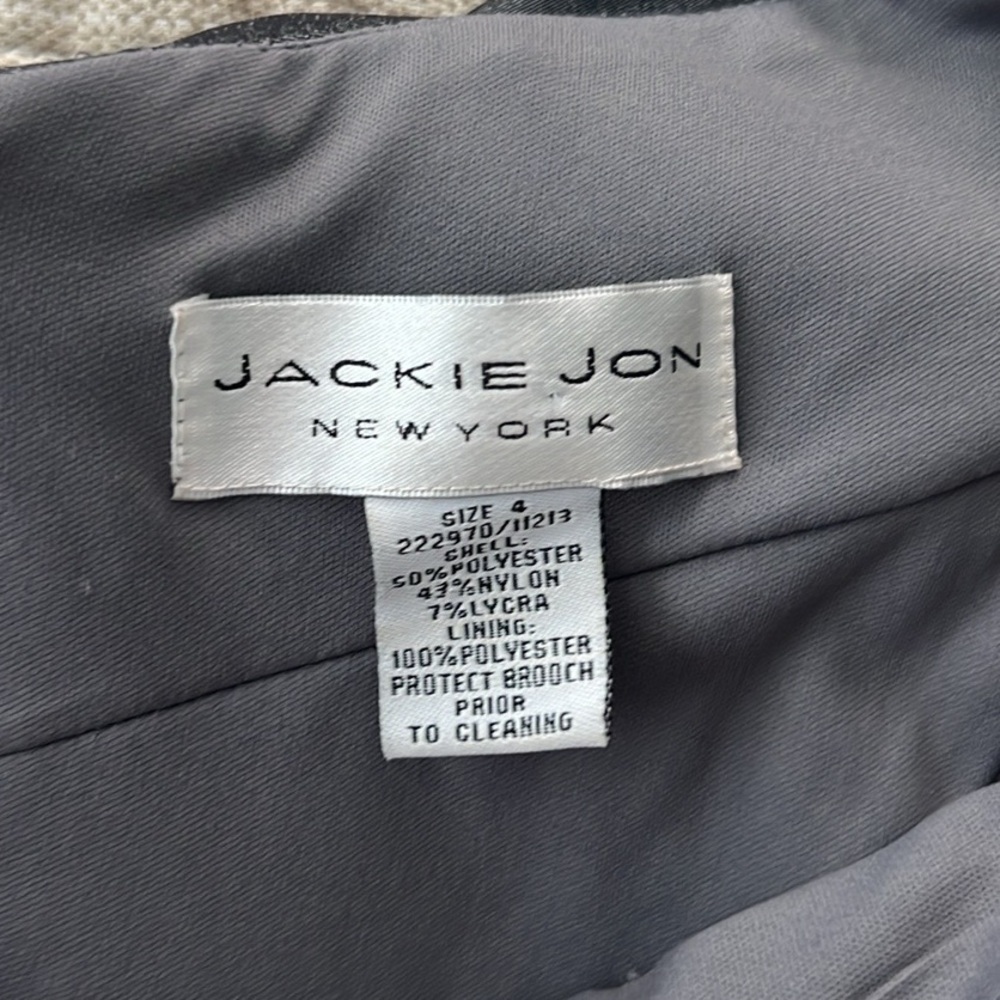 Jackie Jon,NY,Shimmering Silver, Instantly Slimming,Ruched Cocktail Dress,Size 4 - Picture 4 of 11